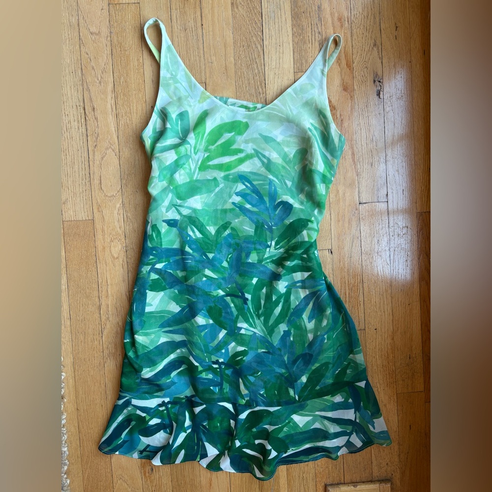 CABI Green Tropical Pattern Dress